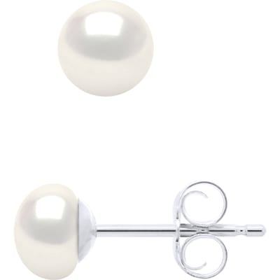 Oorbellen - Zilver 925 en Echte Gecultiveerde Zoetwaterparels Knop 5-6 mm