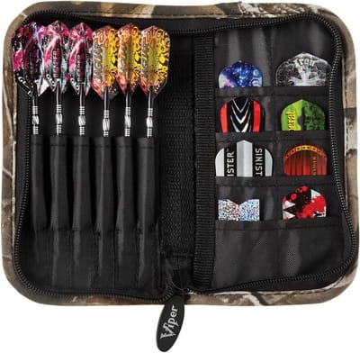 Luxe nylon darttas voor 6 dartpijlen en accessoires, geschikt voor stalen en softtip darts