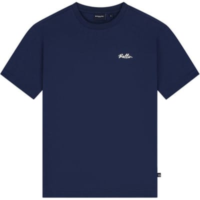Ballin Amsterdam - Jongens Loose fit T-shirts Crewneck SS - Navy - Maat 10
