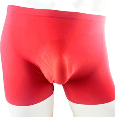 BamBella ® - Boxershorts - maat S/M - Boxer short Rood onderbroek naadloos lange pijpen heren