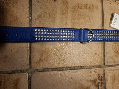 vintage strasshalsband blauw 50 cn / 40mm