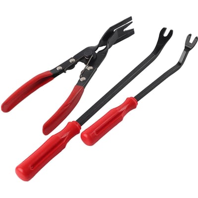 3 stuks deurbekleding klinknagels clips tang bevestigingsmiddelen verwijderaar trekker koevoet gereedschapsset black