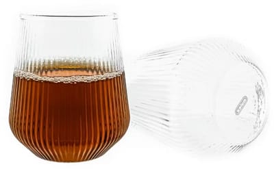 Mulex | MX151439 Ribbel waterglazen | Tumbler glazen | 430ml | 2 stuks | Drinkglazen | Cocktailglazen | Whiskyglazen | Trendy glazen