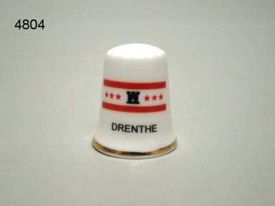 Geharo Vingerhoed Drentse Vlag – 3 cm – Porselein – Verzamelobject – Decoratief
