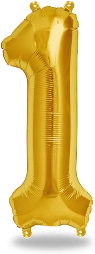 SnelShoppen - Foil Balloon Nummer 1 Goud - Reusable Giant Ballon 100 cm - Helium Geschikt - Verjaardag Decoratie voor Feesten, Bruiloften en Jubilea