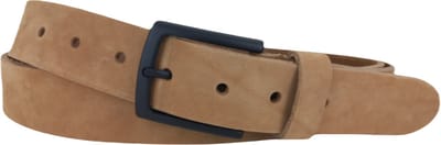 Leren Heren/Dames Riem | 3,5cm breed | Riemmaat: 95cm (totale lengte: 110cm) | 100% echt leer | Kleur: zand | Nikkelvrije gesp