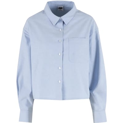 Urban Classics - Short Oxford Blouse - XS - Blauw