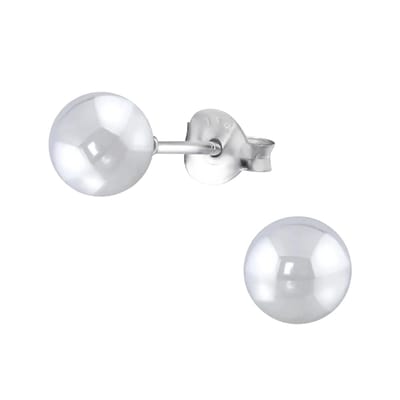 Aramat Jewels | Oorbellen | Oorbellen – Zilver Parel Lichtgrijs (6mm) | | | |6mm | Zilver | Kinderen, Volwassenen | Verkleurd niet