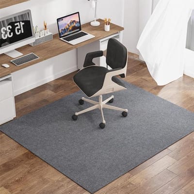 Stoelmat Bureau - Vloerbeschermer Bureau - Bescherming Vloer - Gladde Verplaatsing - 140x200cm - Lichtgrijs
