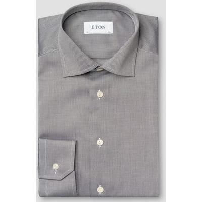 Eton Overhemd Slim Cutaway Pinpoint Oxford Zwart / male