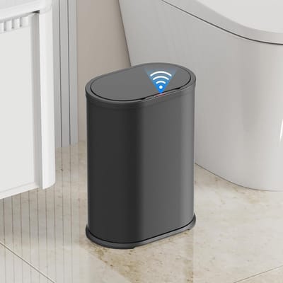Automatische Prullenbak - Vuilnisbak Deksel - Hygiënisch Afval - Bewegingssensor - 6 Liter - Zwart