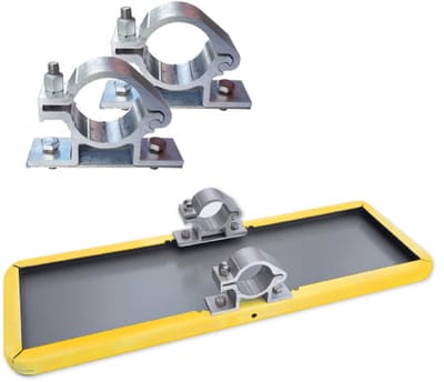 Bord Camerabewaking - geel - Weerbestendig Aluminium - 60x20 cm - Bevestiging: Met paalbeugels Ø48mm