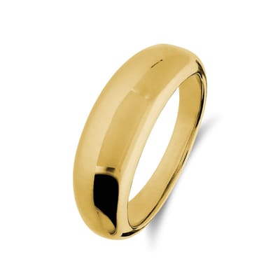 Lucardi Dames Zilveren goldplated ring voor dames - Ring - 925 Zilver - Goudkleurig - 16.50 / 52 mm