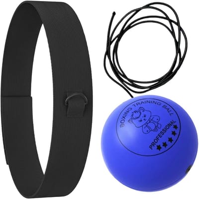 Boksbal Set - Reactiebal Training - Slagvaardigheid Trainen - Verstelbare Hoofdband - Diverse Bal Groottes - Blauw