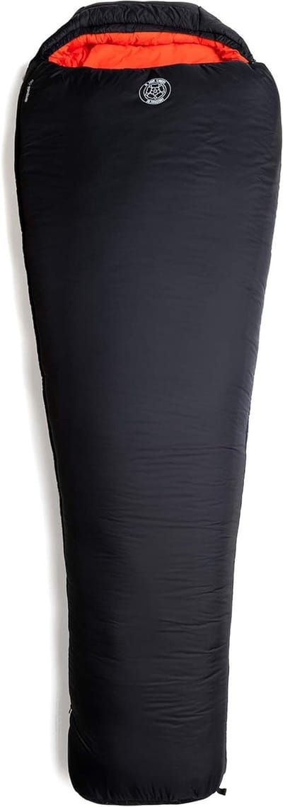 Winter Slaapzak - Mummie Slaapzak - Kamperen Buiten - Synthetische Isolatie - 220cm Lang - Zwart Oranje