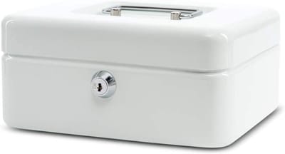 Geldcassette van staal met slot, 20 x 17 x 9 cm – Ideaal als spaarbox, geldcompartiment en kas