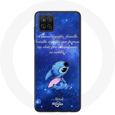Samsung Galaxy A12 hoesje Stitch Ohana-citaat
