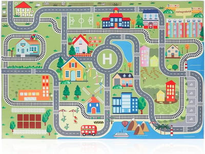 Kindertapijt Stad - Speeltapijt Autotapijt - Spelend Leren - Antislip Onderkant - 120 x 160 cm - Stadslandschap