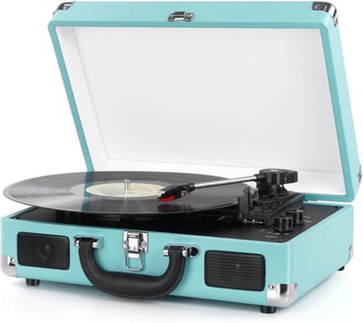 DIGITNOW M417 - Vinyl Platenspeler - Ingebouwde Speakers - Vinyl naar MP3 USB - Retro Blauw