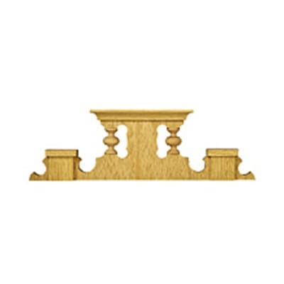 Decoratief onderdeel, bevestiging, houten decoratie, van beukenmultiplex, massief, ruw, voor cantilever- en regelaarbehuizingen