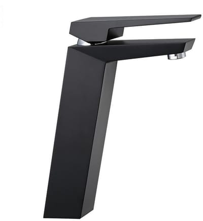 Hudor Wastafelkraan Chroom - Hoge Uitloop Alphée Collectie - Verhoogde Wastafelmengkraan Verchroomd Messing - Modern Design Fonteinkraan - 22cm
