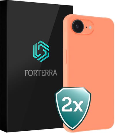 Hoesje 2 Stuks - Geschikt voor Apple iPhone 16e - Sterk & Shockproof - Back Cover - Case Siliconen - Telefoon Hoes - Perzik