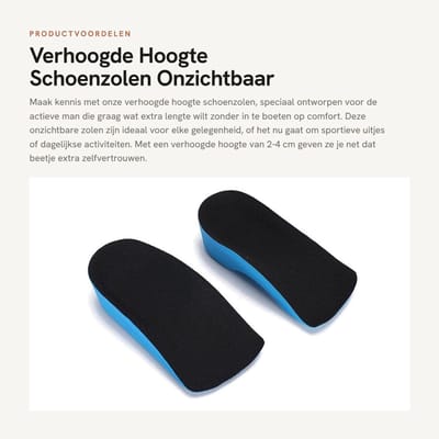Dailygoods- Schoenzolen Verhoogd - PU - 1 Paar - Onzichtbaar - Comfortabel - Hoogte 2-4 cm - Verhoogd Voetkussen - Inlegzolen