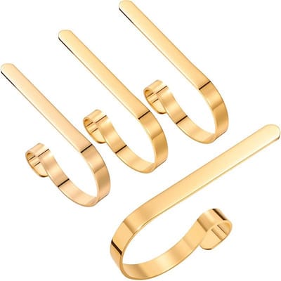 Oneay Set van 4 kerstkoushaakjes, metalen haakjes, kerstkousclips, kousenhangers