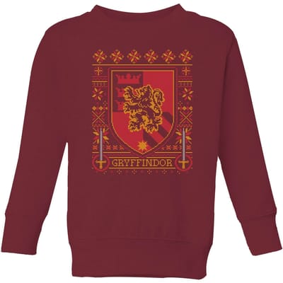 Harry Potter Gryffindor Crest Kids' Christmas Sweatshirt - Burgundy - 110/116 (5-6 jaar)