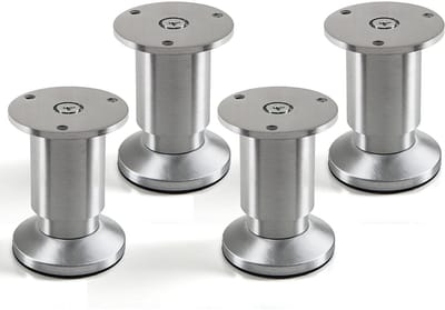 4 stuks SOTECH meubelpoot Alpha, aluminium geborsteld, belastbaar tot 250 kg, hoogte: 80 mm, verstelbaar