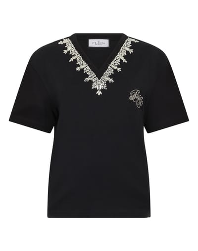 Man Fit V-Neck T-Shirt Crystals
