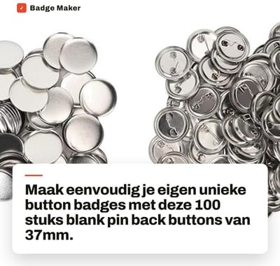Dailygoods- Button Set - 100 Stuks - 37mm Ronde Button Pins - Badge Kit voor Buttonmaker - Met Achterdeksels en Heldere Film - Eenvoudig te Gebruiken
