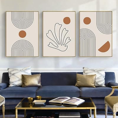 Abstracte Geometrische Wanddecoratie Set - Moderne Minimalistische Kunstposters voor aan de Muur
