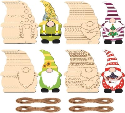 40 Stuks DIY Kerstdecoratie van Hout, Kersthangertjes, Sneeuwvlokken en Versieringen voor Creatieve Knutselprojecten