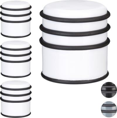 4 x deurstop - deurstopper - rubberen ring - deurbuffer zwaar - kunststof wit