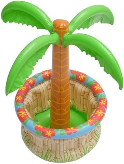 70cm Opblaasbare Palmboom Koeler, Opblaasbare Palm met Drankkoeler – Strand- & Themafeestdecoratie – Opblaasbare Bekerhouder Inbegrepen – Zwembadbar Accessoire voor Zwembad & Tuin