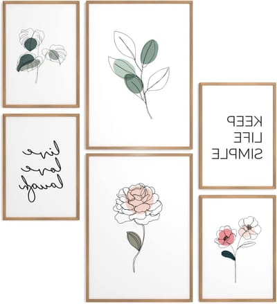 Poster Set Groen - Wanddecoratie Set - Woonkamer Decoratie - 6 Delige Set - 2x A3 4x A4 - Groen