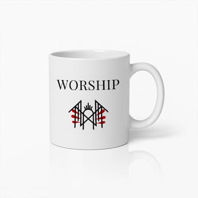 330ml Worship Symbool Mok Minimalistisch Ontwerp Koffiebeker
