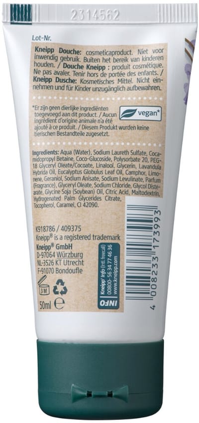 Kneipp - Mini douchegel Relaxing - 4 x 50 ml - Voordeelverpakking