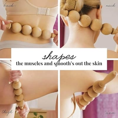 Anti-Cellulite Massagebal Roller voor Abdomen, Benen en Thighs - Houten Maderotherapie en Lymfedrainage