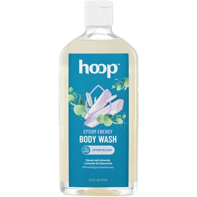 hoop Epsom Douchegel | Epsomzout Douchegel Voor Douche, Hand- en Voetenbad, Herstel Na het Sporten, Badzout, Ontspanning, Huid, Voeten, Lavendel | 300 ml blue