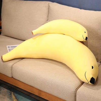 Grauwige Banaan Hond Pluche Speelgoed Schattig Gevuld Lang Kussen Kawaii Tas Hanger Pop Perfect Cadeau 55cm