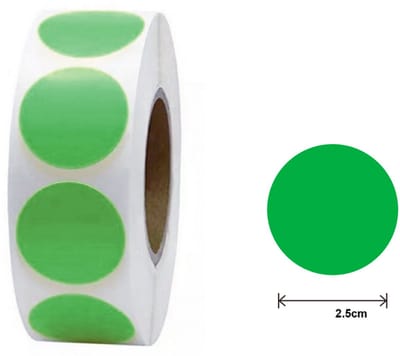 500 etiketten stippen Stickers - Rond Groen 25MM - Cirkel stickers voor Organiseren/Decoratie/Labelen - Op rol