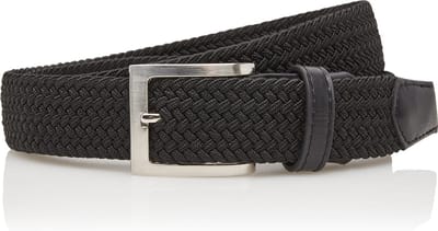 Elastische Riem met Gevlochten Stretch Elastiek – Dames / Heren riem vegan - Zwart - Lengte totaal 110 cm / Riemmaat 95