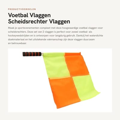 Dailygoods- Scheidsrechter Vlag - 2 Stuks - Waterdicht Doek - Roestvrij Stalen Staaf - Opbergtas - Voetbal/Hockey Accessoire - Grensrechter Vlag