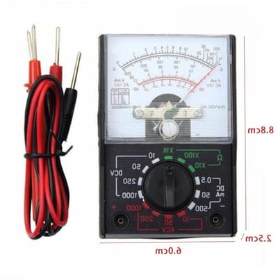 Analoge Multimeter - Meetinstrument - Elektrische metingen - Compact en draagbaar - 1000V 500mA - Grijs