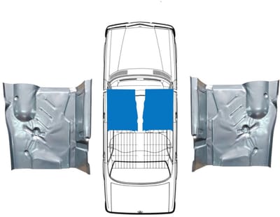 Reparatiepaneel voorste vloer voor Mercedes W123 1975-1985 / Links + Rechts