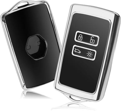 Compatibele Sleutelhoes voor Renault Clio 4, Captur 2, Austral, Rafale, Zoe, Arkana, Kadjar, Koleos en Megane 4 E-Tech (2020-2024) - TPU Beschermhoes voor Autosleutel, Duurzaam en Stijlvol Accessoire