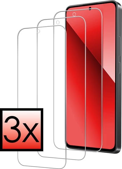 Screenprotector - 3 Stuks - Geschikt voor Xiaomi Redmi Note 13 4G - Extra Sterk - Beschermglas - Gehard Glas - Tempered Glass - Screen Protector - Bescherm Cover