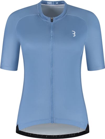 BBB Cycling DonnaFit R - Duurzaam Fietsshirt Dames Korte Mouw - 15-25 °C - Ademend MTB en Wielrenshirt - 3 Achterzakken - Blauw